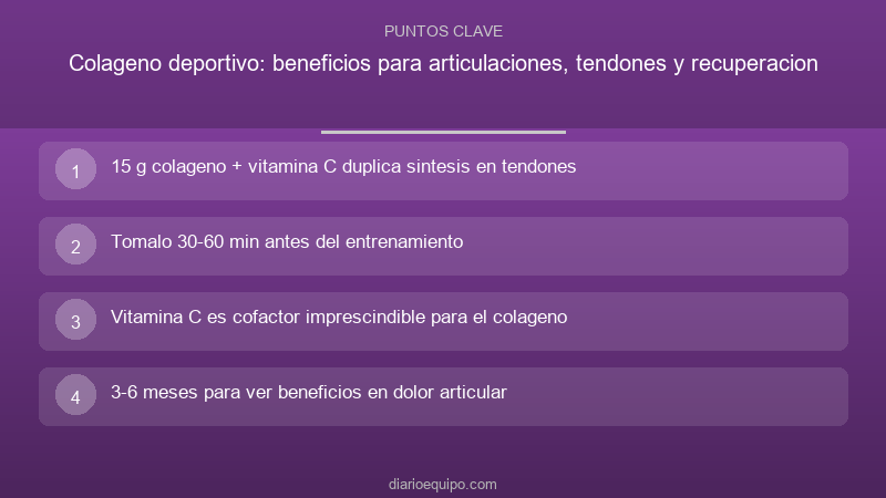 Colageno deportivo: beneficios para articulaciones, tendones y recuperacion