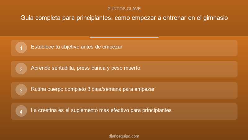 Guia completa para principiantes: como empezar a entrenar en el gimnasio